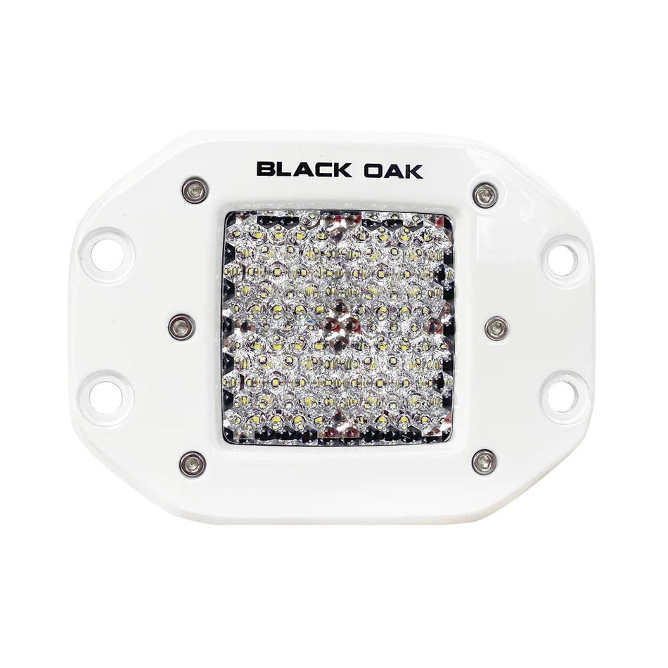 Black Oak 2" Marine Flush Mount LED Pod Light - Diffused Optics - White Housing - Pro Series 3.0 - Get Tight Gear
