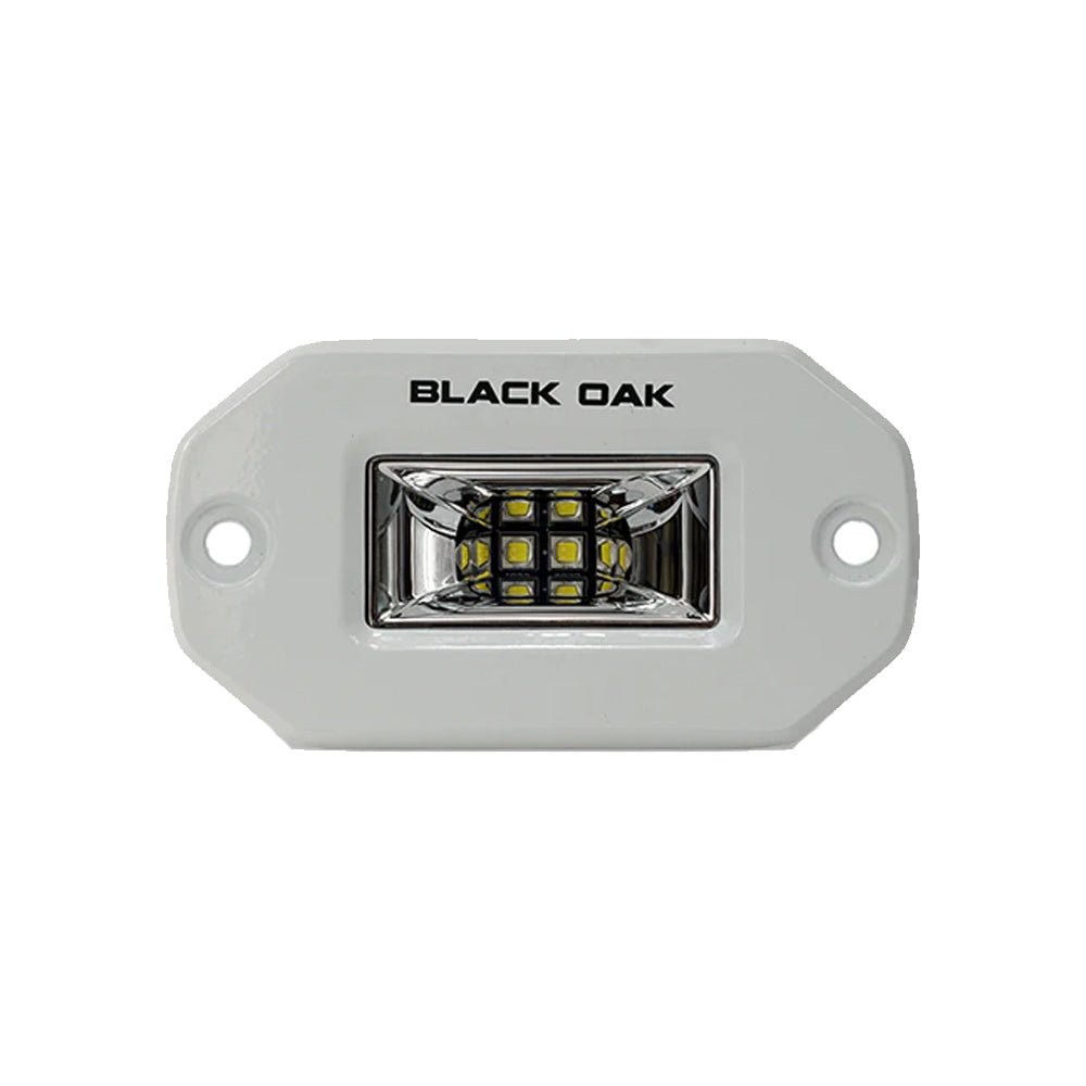 Black Oak 2" Marine Flush Mount Spreader Light - White Housing - Pro Series 3.0 - Get Tight Gear
