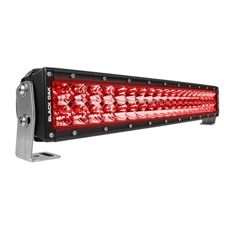 Black Oak 20" Curved Double Row Red LED Predator Hunting Light Bar - Combo Optics - Black Housing - Pro Series 3.0 - Get Tight Gear