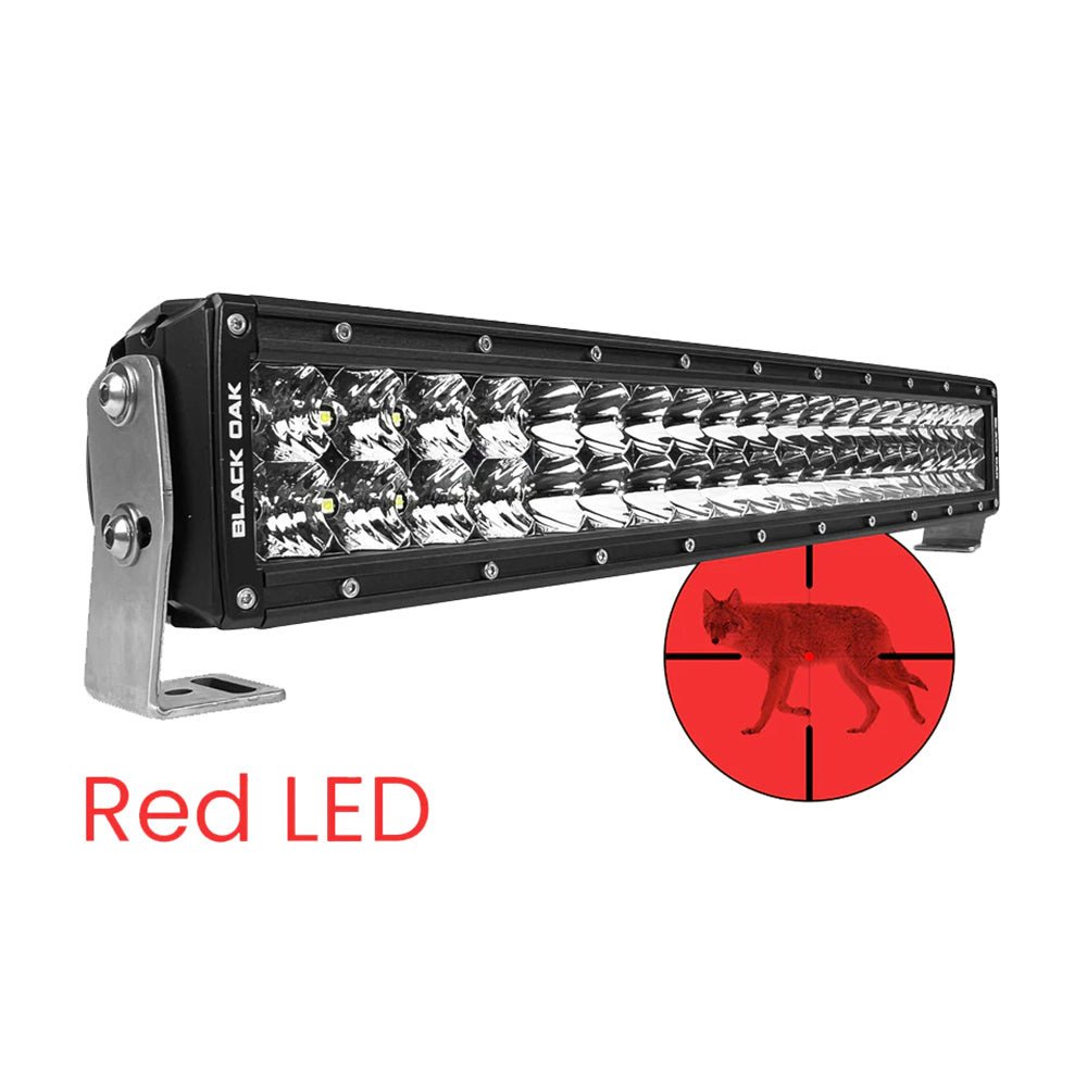 Black Oak 20" Curved Double Row Red LED Predator Hunting Light Bar - Combo Optics - Black Housing - Pro Series 3.0 - Get Tight Gear
