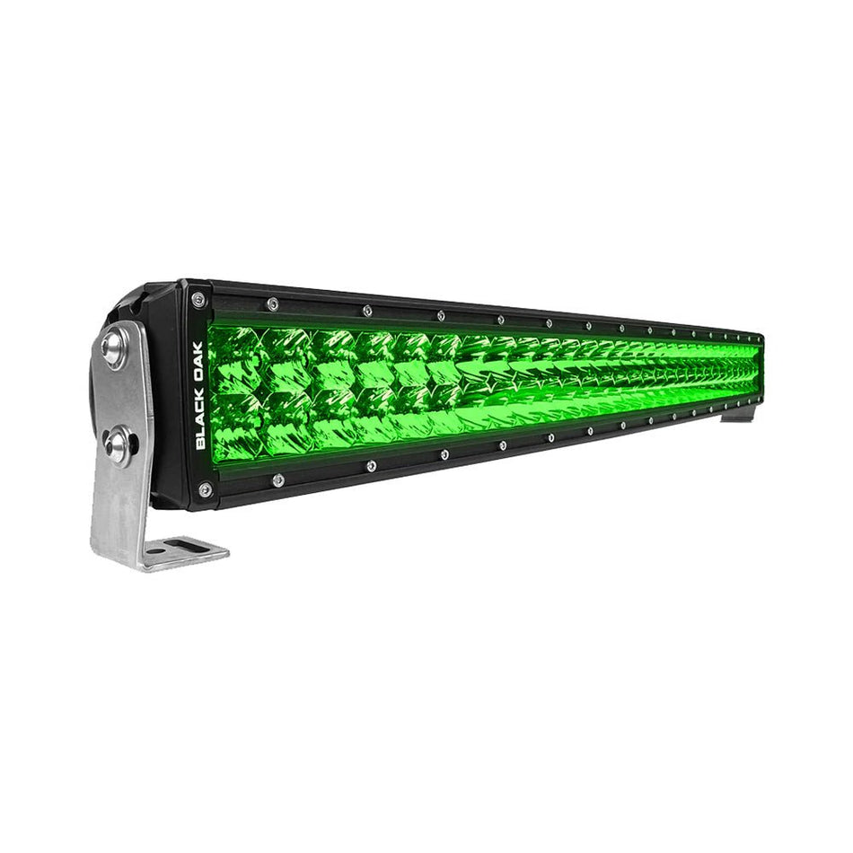 Black Oak 30" Curved Double Row Green LED Hog Hunting Light Bar - Combo Optics - Black Housing - Pro Series 3.0 - Get Tight Gear