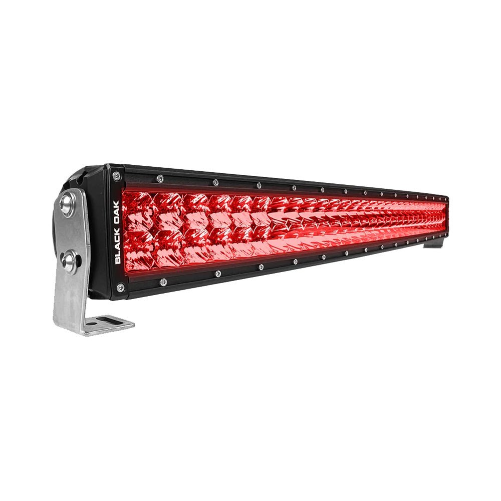Black Oak 30" Curved Double Row Red LED Predator Hunting Light Bar - Combo Optics - Black Housing - Pro Series 3.0 - Get Tight Gear
