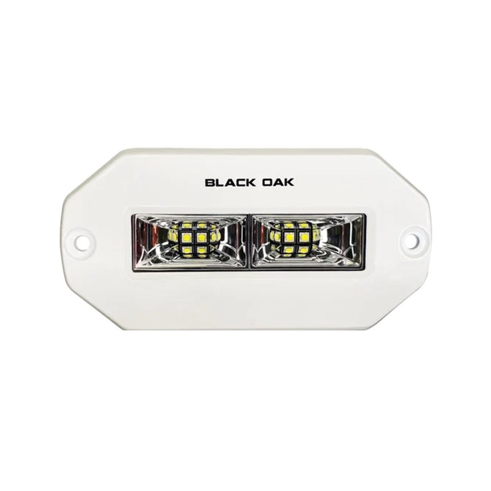 Black Oak 4" Marine Flush Mount Spreader Light - White Housing - Pro Series 3.0 - Get Tight Gear