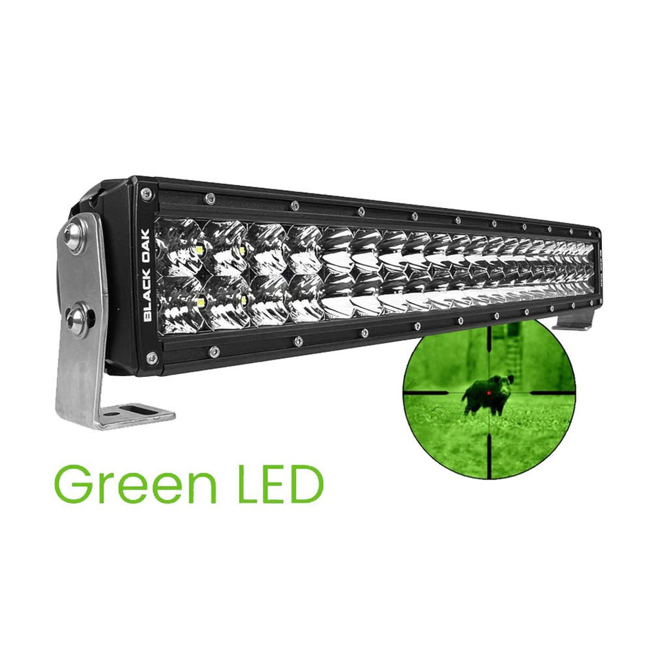 Black Oak Curved Double Row Combo Green Hog Hunting 20" Pro Series 3.0 LED Light Bar - Get Tight Gear