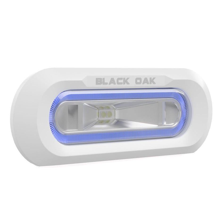 Black Oak Low Pro Marine Spreader Light - Flush Mount - White Housing - Blue LED - Get Tight Gear