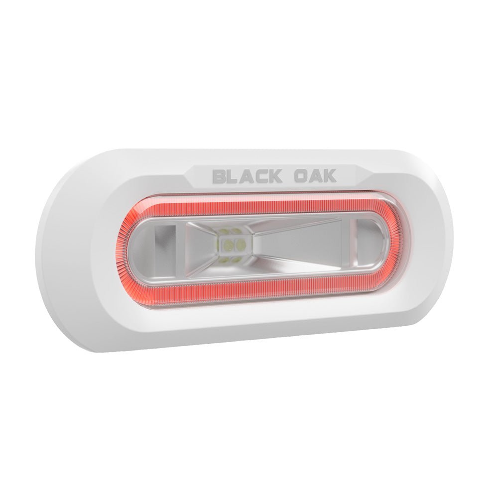 Black Oak Low Pro Marine Spreader Light - Flush Mount - White Housing - Red LED - Get Tight Gear