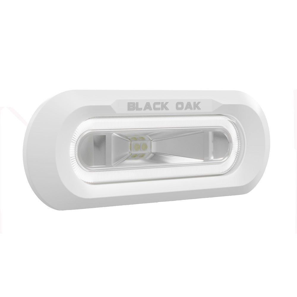 Black Oak Low Pro Marine Spreader Light - Flush Mount - White Housing - White LED - Get Tight Gear
