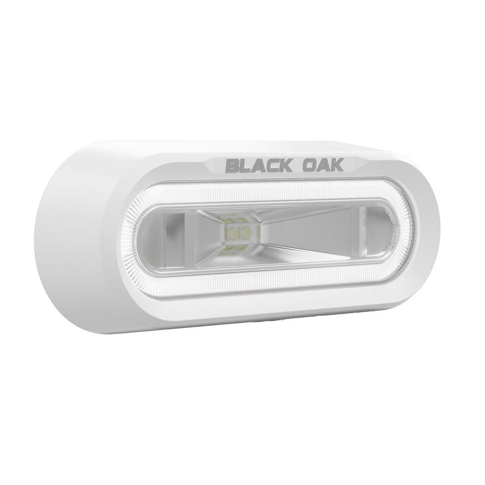 Black Oak Low Pro Off Road Spreader Light - Bracket Mount - White Housing - White LED - Get Tight Gear