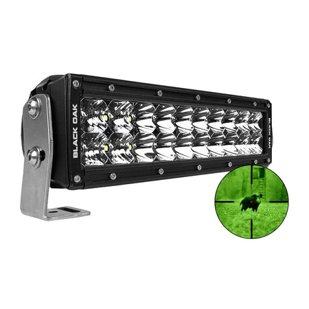 Black Oak Pro Series 3.0 10" 850nm Infrared Double Row LED Light Bar - Combo Optics - Black Housing - Get Tight Gear