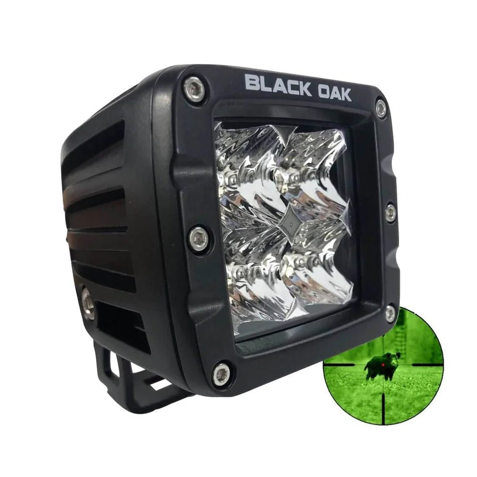 Black Oak Pro Series 3.0 2" 940nm Infrared Pod Light - Flood Optics - Black Housing - Get Tight Gear