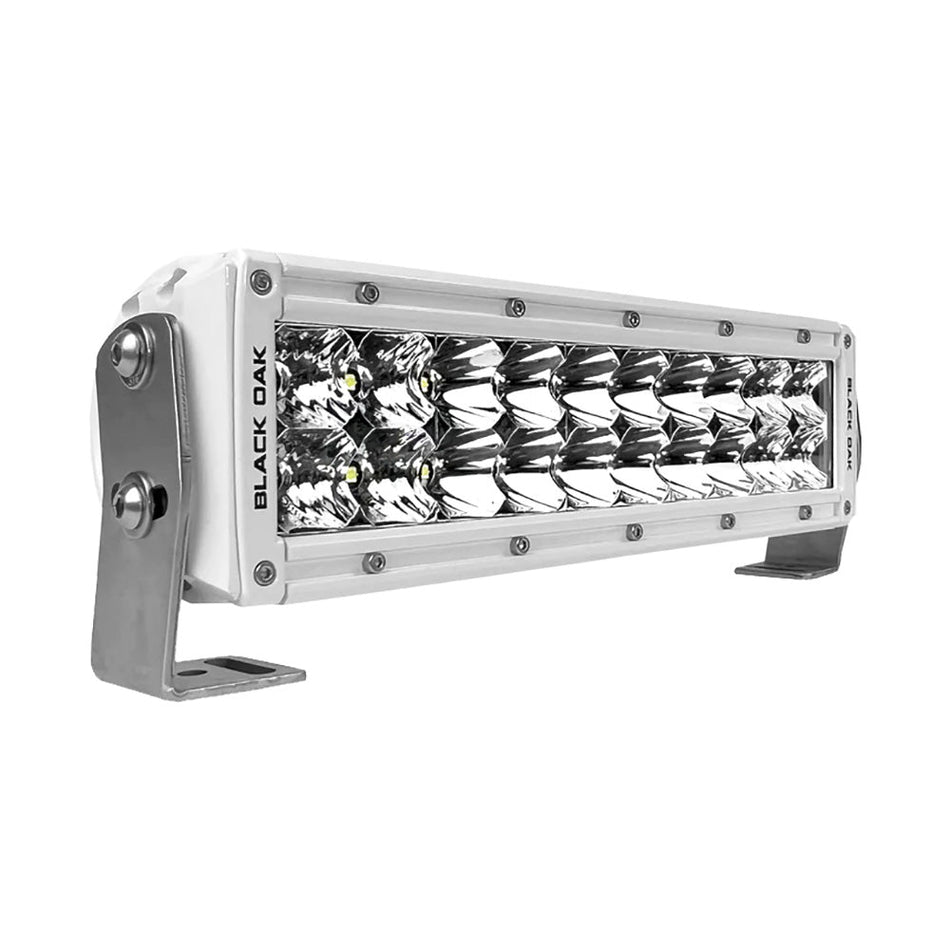 Black Oak Pro Series 3.0 Double Row 10" LED Light Bar - Combo Optics - White Housing - Get Tight Gear