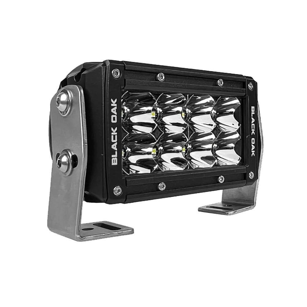 Black Oak Pro Series 3.0 Double Row 4" LED Light Bar - Flood Optics - Black Housing - Get Tight Gear