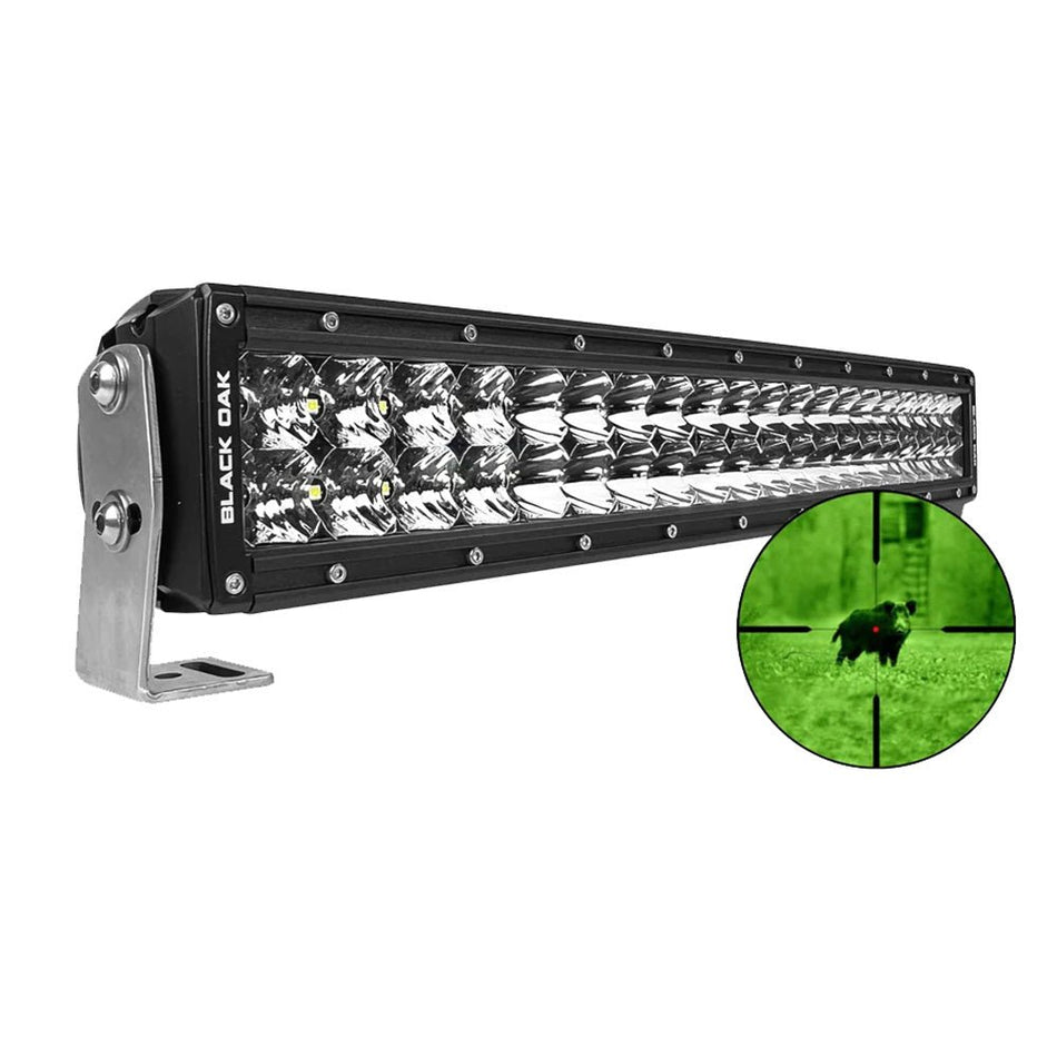Black Oak Pro Series 3.0 Double Row Combo Infrared 20" 850nm LED Light Bar - Black Housing - Get Tight Gear