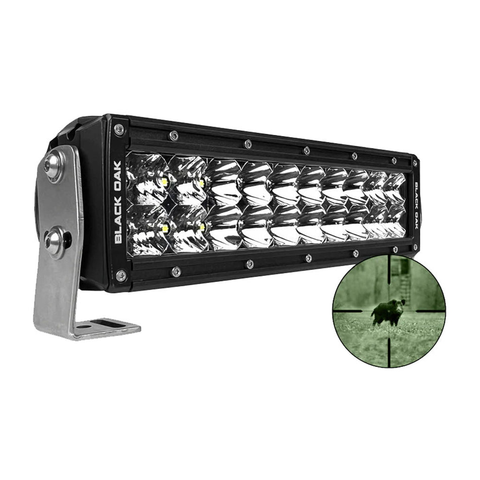Black Oak Pro Series Double Row Combo Infrared 10" 940nm Light Bar - Black - Get Tight Gear