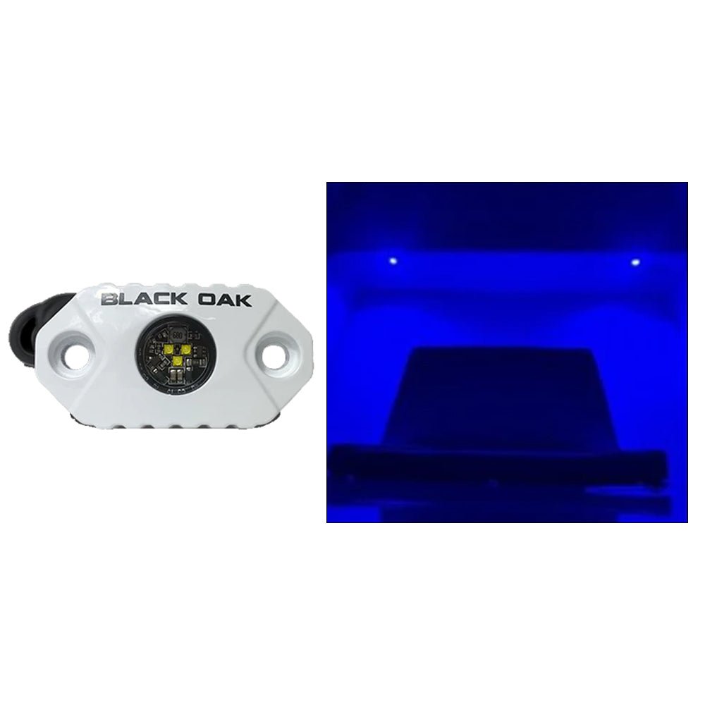 Black Oak Rock Accent Light - Blue LEDs - White Housing - Get Tight Gear