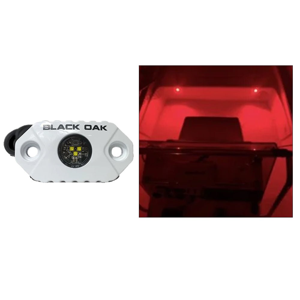 Black Oak Rock Accent Light - Red LEDs - White Housing - Get Tight Gear