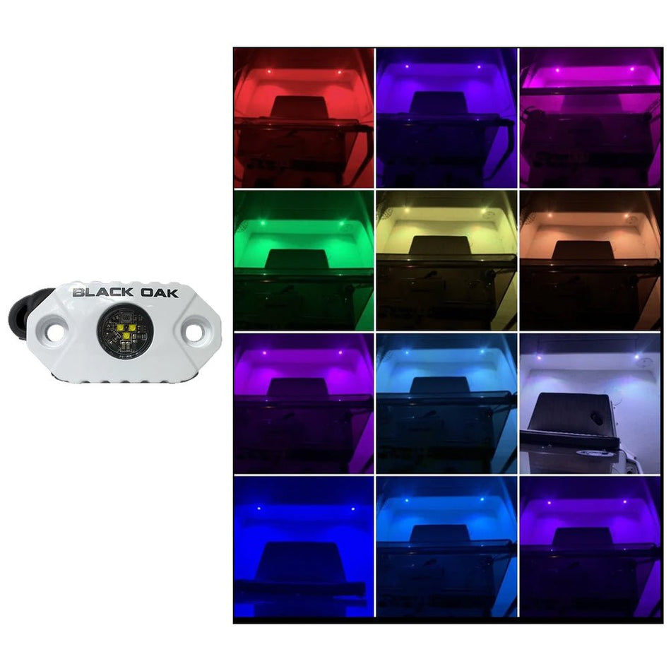 Black Oak Rock Accent Light - RGB - White Housing - Get Tight Gear