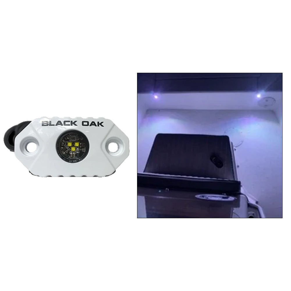 Black Oak Rock Accent Light - White LEDs - White Housing - Get Tight Gear