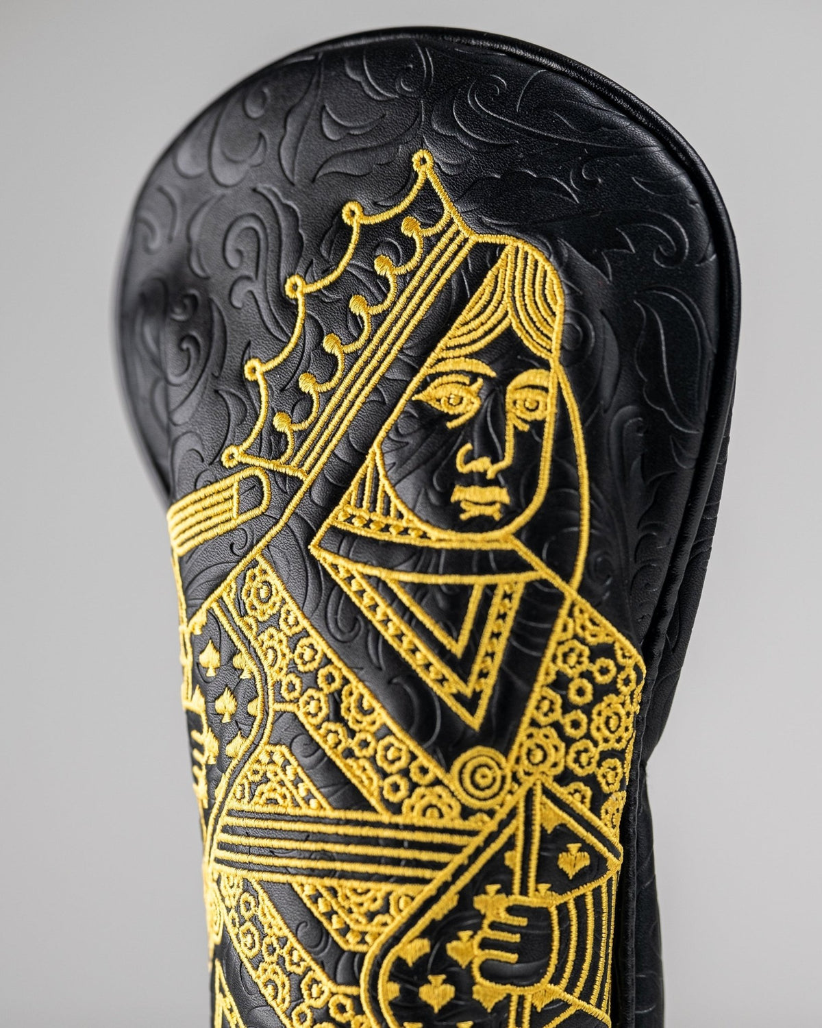 Black/Gold Queen of Spades - Fairway Cover - Get Tight Gear