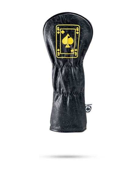 Black/Gold Queen of Spades - Fairway Cover - Get Tight Gear