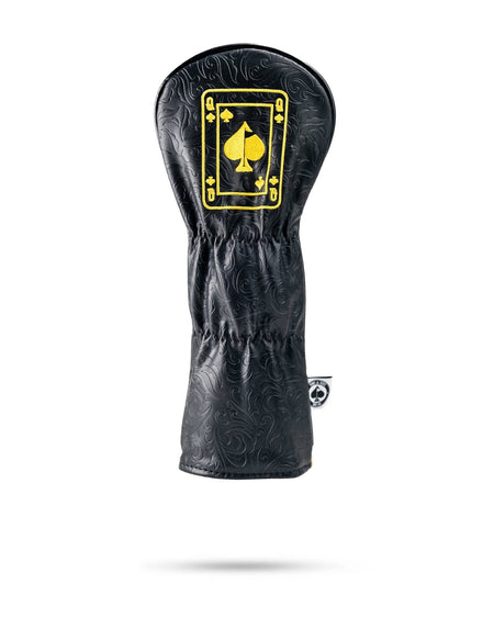 Black/Gold Queen of Spades - Fairway Cover - Get Tight Gear