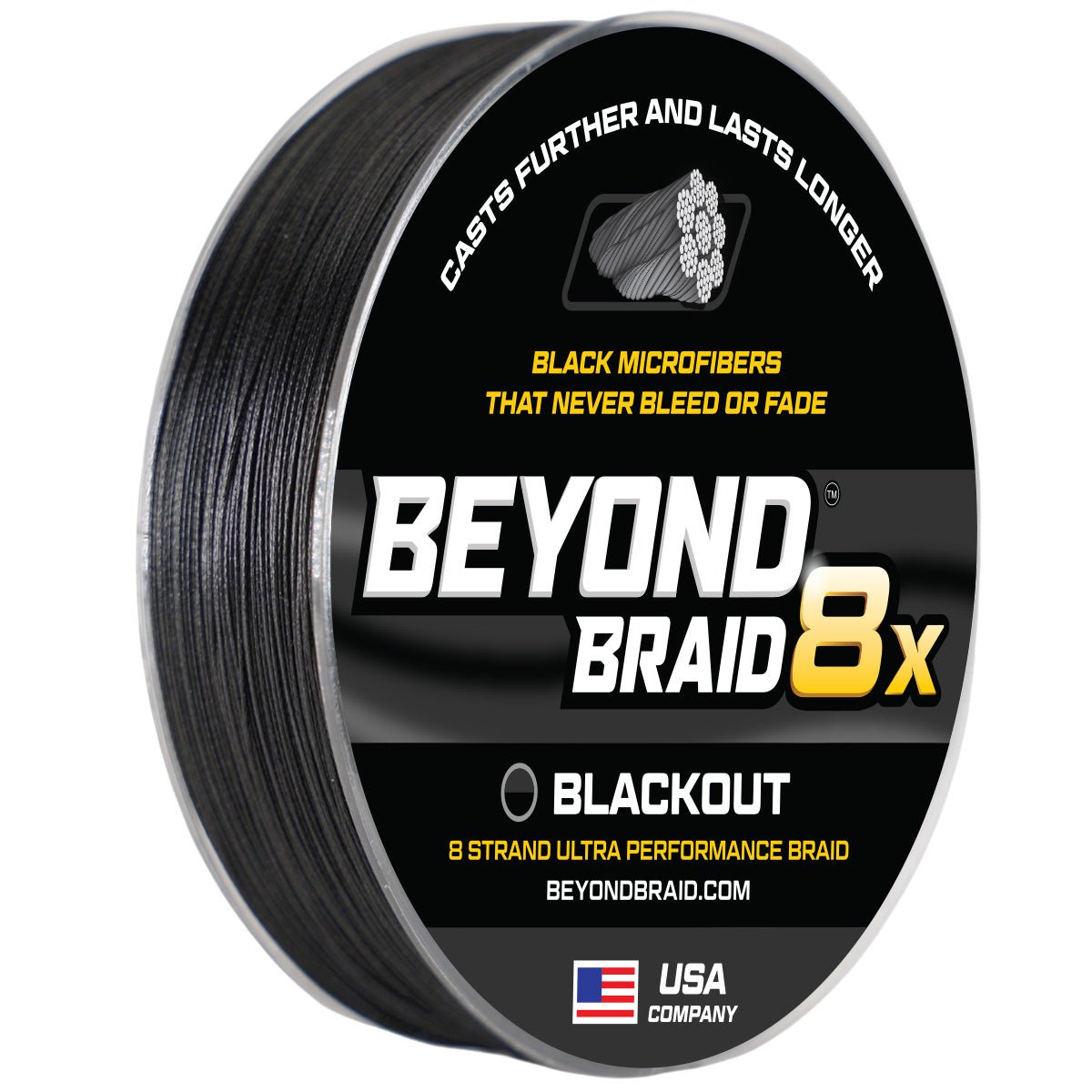 Blackout 8X NO FADE BRAID - Ultra Performance 8 Strand - Get Tight Gear