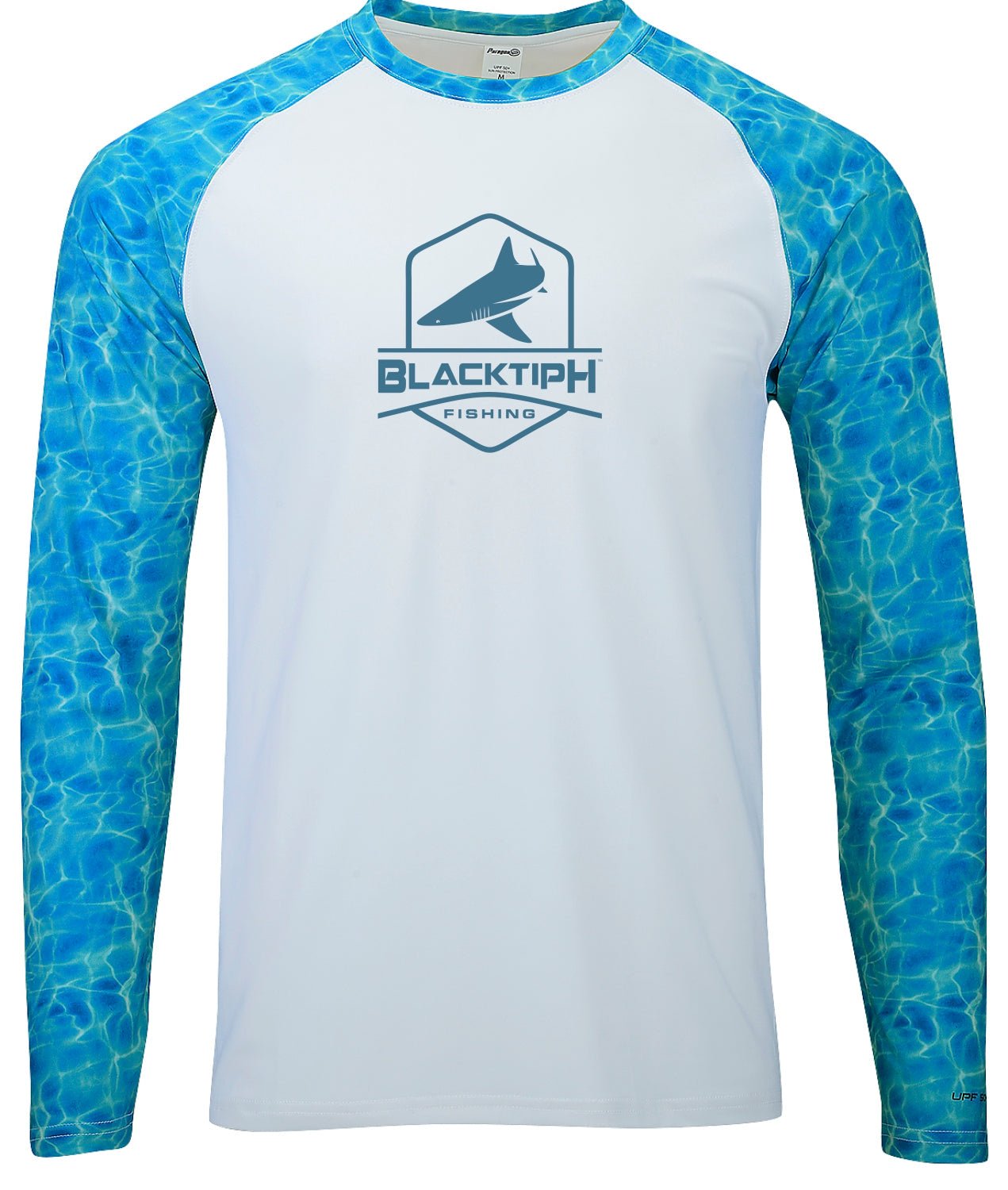 BlacktipH Interlock with UPF 50+ Protection Performance Shirt Shoreline Blue Sleeves - Get Tight Gear