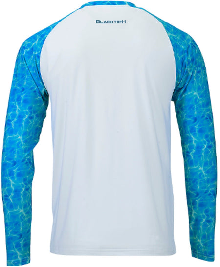 BlacktipH Interlock with UPF 50+ Protection Performance Shirt Shoreline Blue Sleeves - Get Tight Gear