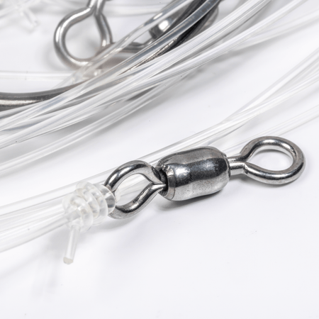 BlacktipH Mustad Live Bait Rigs with 10/0 Black Nickel Circle Hook and Premium Rosco Swivel - Large 5 Pack - Get Tight Gear