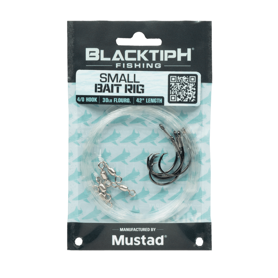BlacktipH Mustad Live Bait Rigs with 5/0 Black Nickel Circle Hook and Premium Rosco Swivel - Small 5 Pack - Get Tight Gear