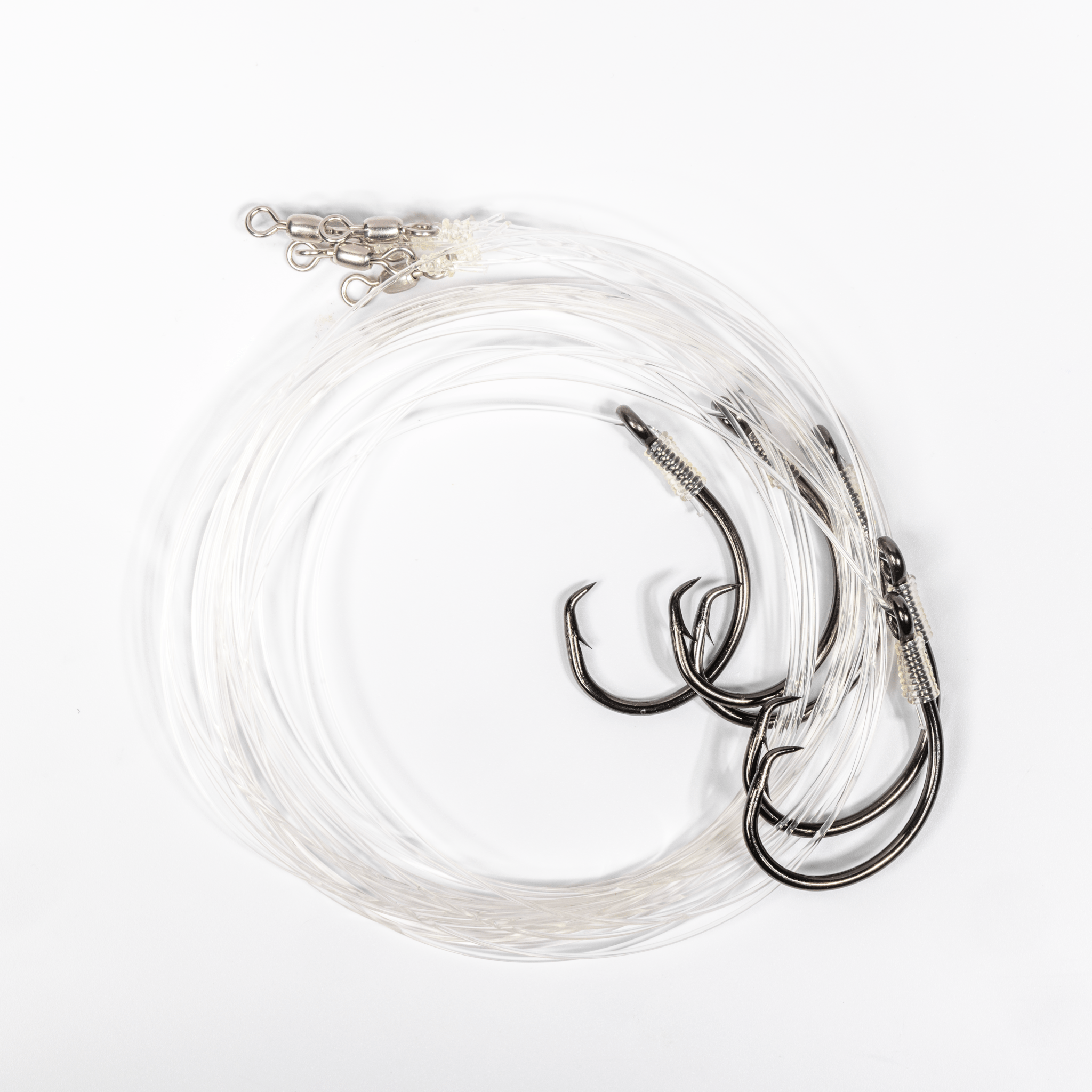 BlacktipH Mustad Live Bait Rigs with 7/0 Black Nickel Circle Hook and Premium Rosco Swivel - Medium 5 Pack - Get Tight Gear