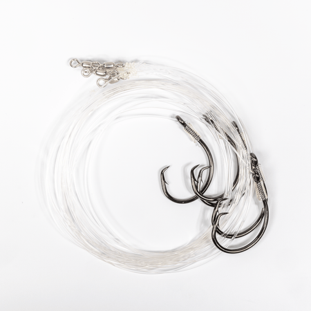 BlacktipH Mustad Live Bait Rigs with 7/0 Black Nickel Circle Hook and Premium Rosco Swivel - Medium 5 Pack - Get Tight Gear