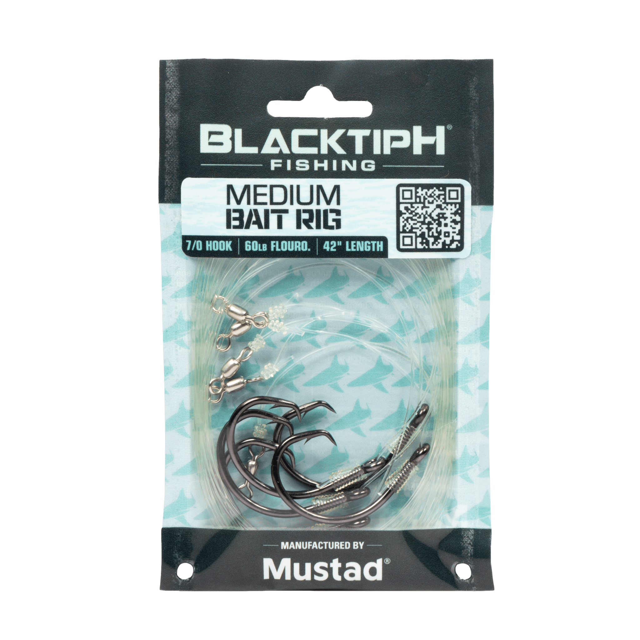 BlacktipH Mustad Live Bait Rigs with 7/0 Black Nickel Circle Hook and Premium Rosco Swivel - Medium 5 Pack - Get Tight Gear