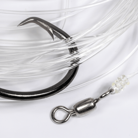 BlacktipH Mustad Live Bait Rigs with 7/0 Black Nickel Circle Hook and Premium Rosco Swivel - Medium 5 Pack - Get Tight Gear