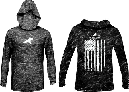 BlacktipH Patriotic Performance Shirt Distressed Hoodie with UPF 50+ Protection - Get Tight Gear