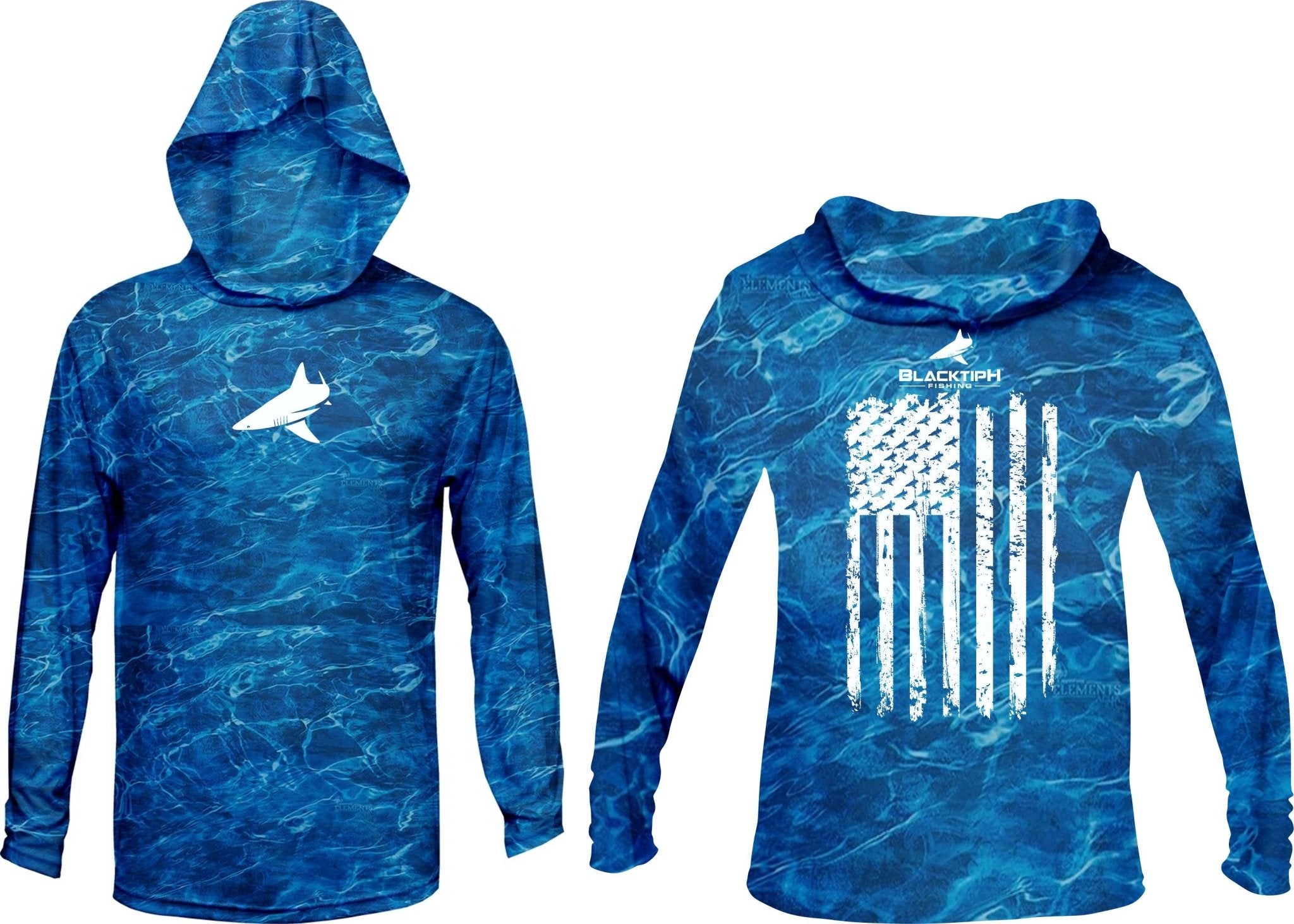 BlacktipH Patriotic Performance Shirt Distressed Hoodie with UPF 50+ Protection - Get Tight Gear