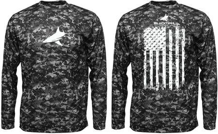 BlacktipH Performance Shirt Digital Camo Shirt - Vertical Flag with UPF 50+ Protection - Get Tight Gear