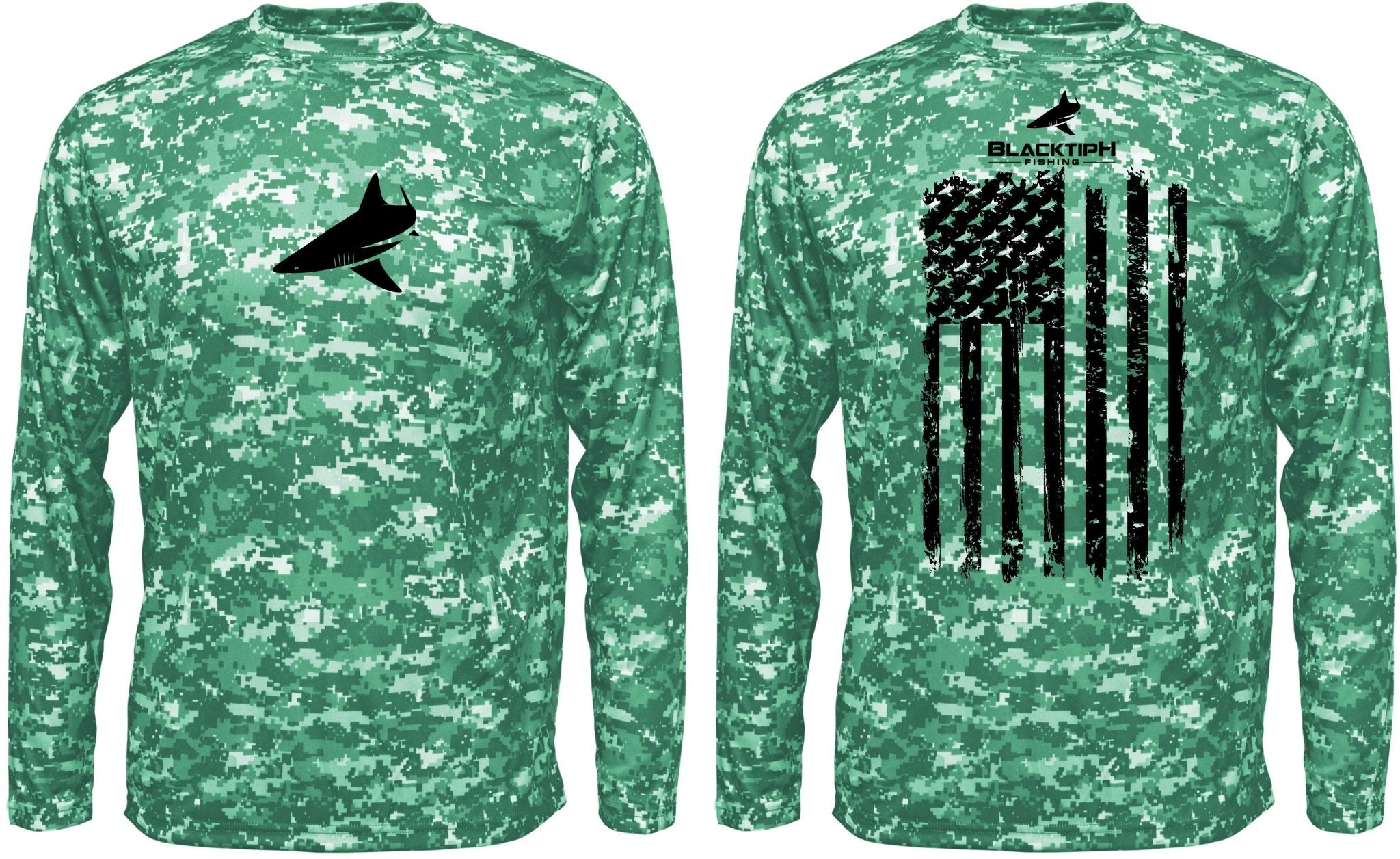BlacktipH Performance Shirt Digital Camo Shirt - Vertical Flag with UPF 50+ Protection - Get Tight Gear