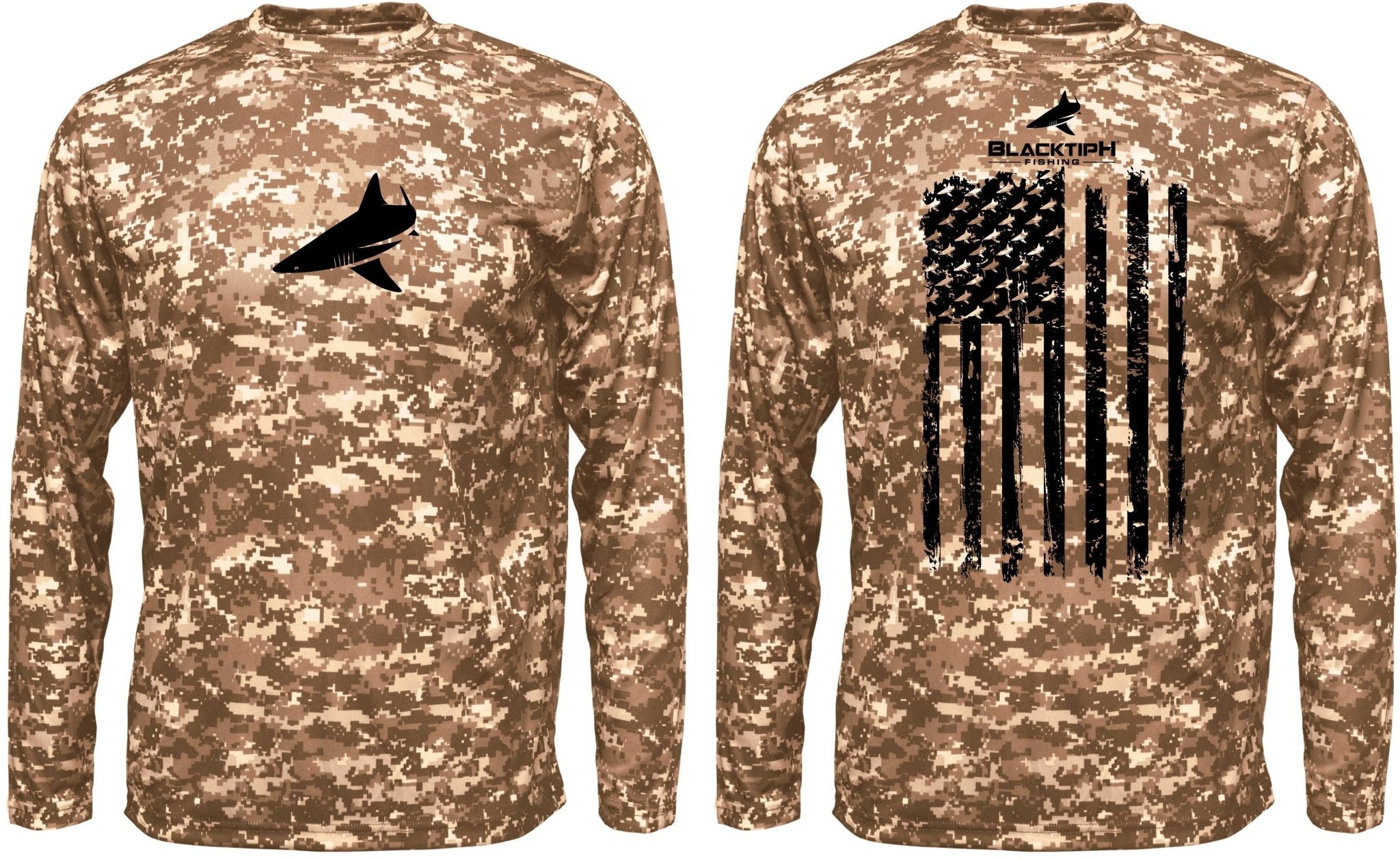 BlacktipH Performance Shirt Digital Camo Shirt - Vertical Flag with UPF 50+ Protection - Get Tight Gear