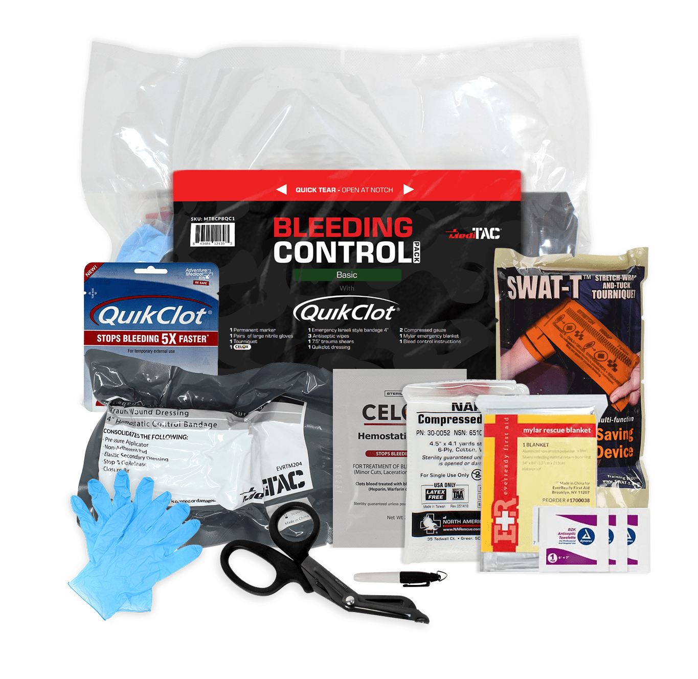Bleeding Control Pack Basic with Celox - Get Tight Gear