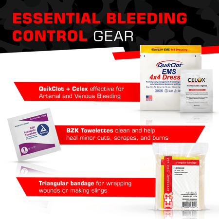 Bleeding Control Zip Pack with QuickClot & CELOX - Get Tight Gear