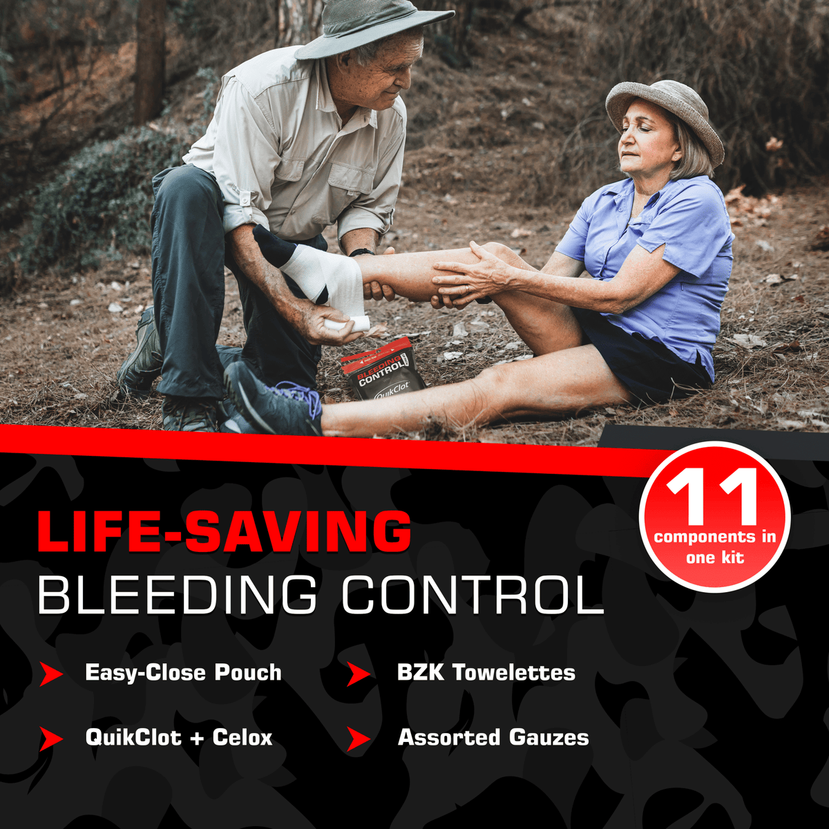 Bleeding Control Zip Pack with QuickClot & CELOX - Get Tight Gear