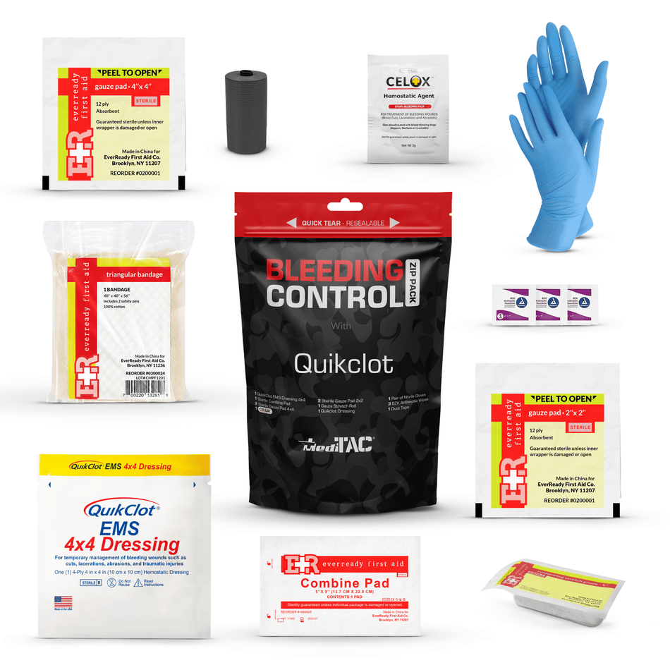 Bleeding Control Zip Pack with QuickClot & CELOX - Get Tight Gear