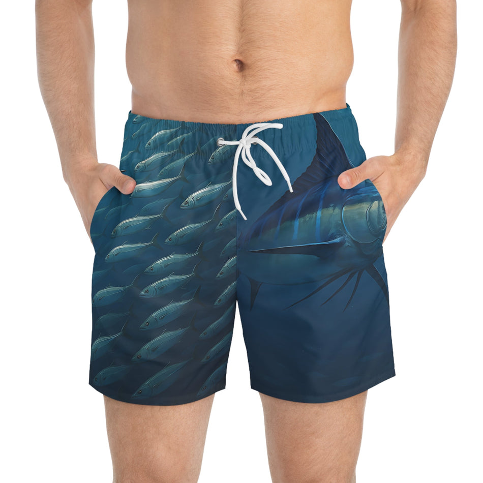 Blue Marlin Fish Swim Trunks - Perfect for Beach Days and Summer Adventures - Get Tight Gear