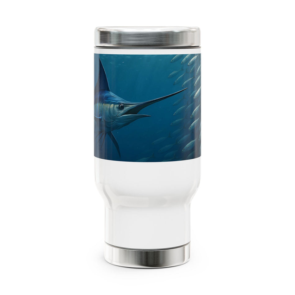 Blue Marlin Stainless Steel Travel Mug - 14oz Fish Design - Get Tight Gear