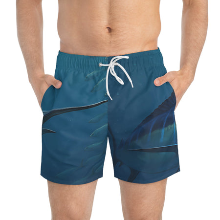 Blue Marlin Swimming Swim Trunks - Perfect for Beach Days and Summer Adventures - Get Tight Gear