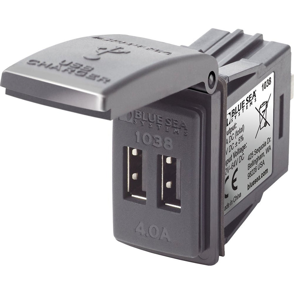 Blue Sea 1038 48V Dual USB Charger Contura Switch Mount - Get Tight Gear
