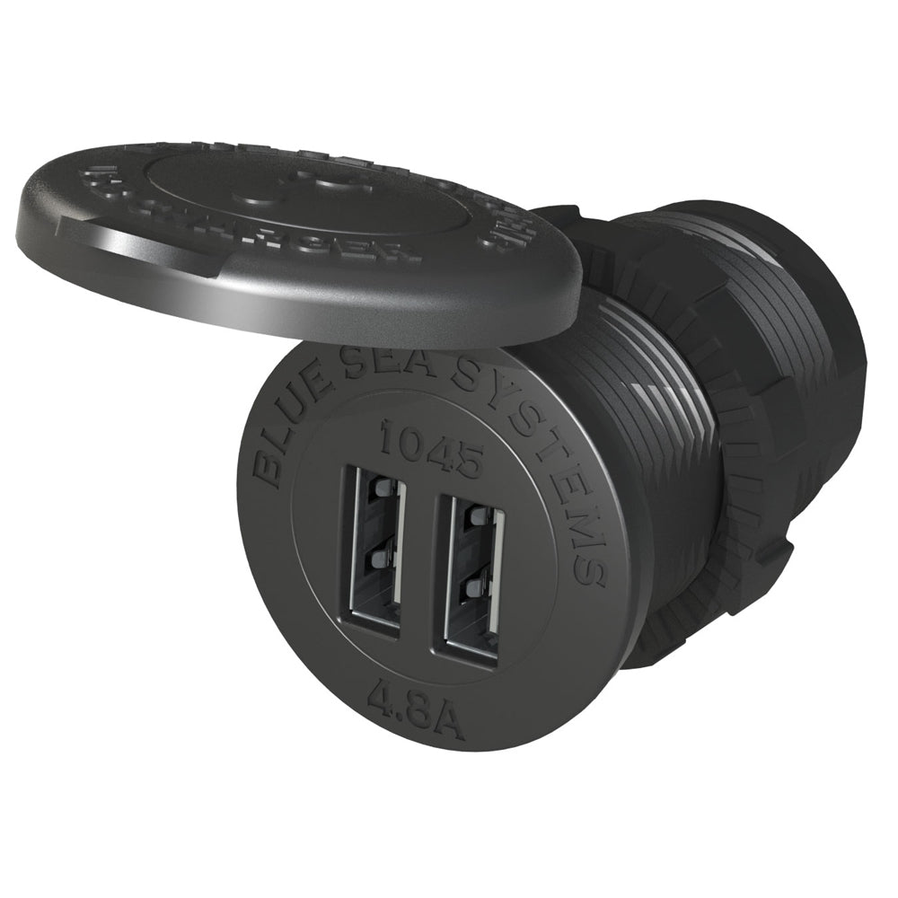 Blue Sea 1045 12/24V Dual USB Charger - 1 - 1/8" Socket Mount - Get Tight Gear