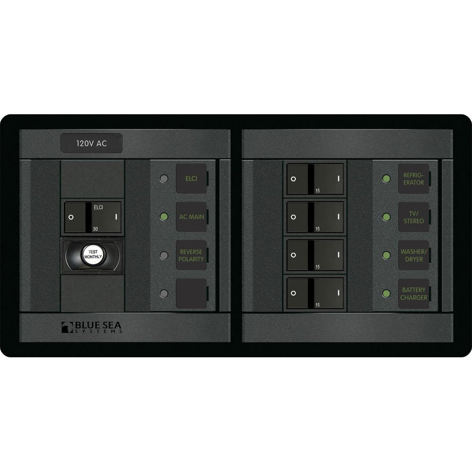 Blue Sea 1193 ELCI Main 30A Double Pole + 4 Positions Horizontal - Get Tight Gear