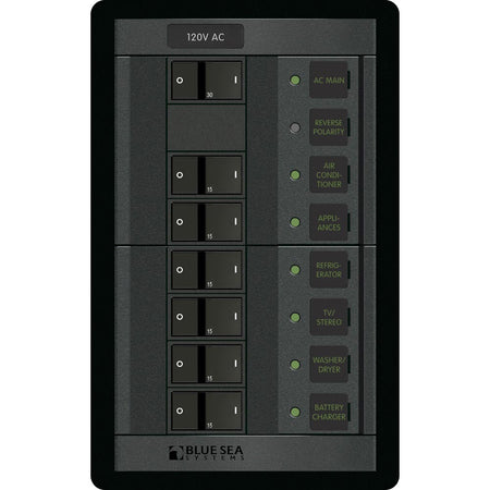 Blue Sea 1202 120V AC Main + 6 Positions - Vertical - Get Tight Gear